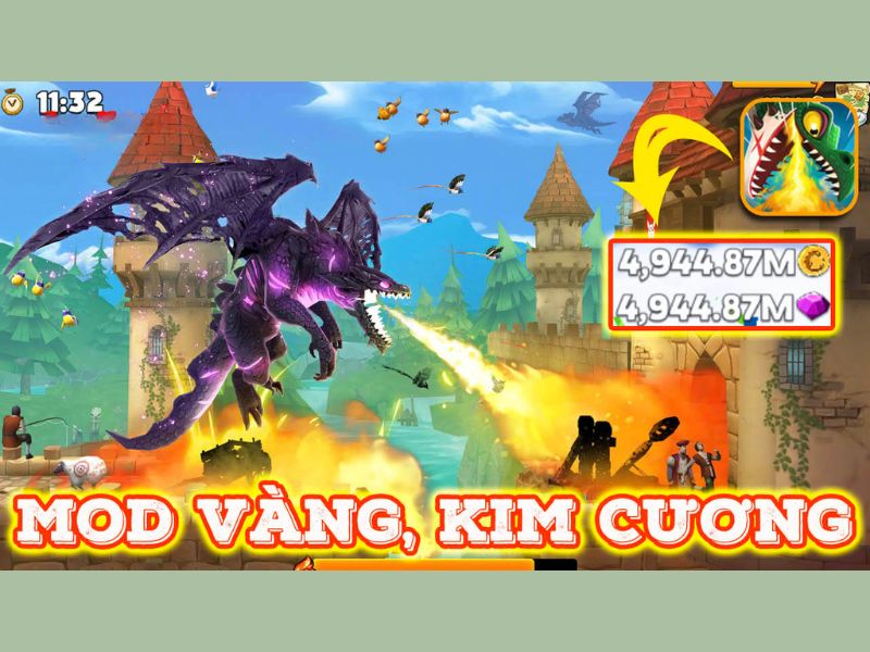Các Tính Năng Mod Nổi Bật Trong Hack Hungry Dragon