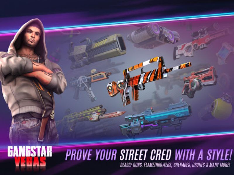 Kho vũ khí khổng lồ trong Hack Gangstar Vegas