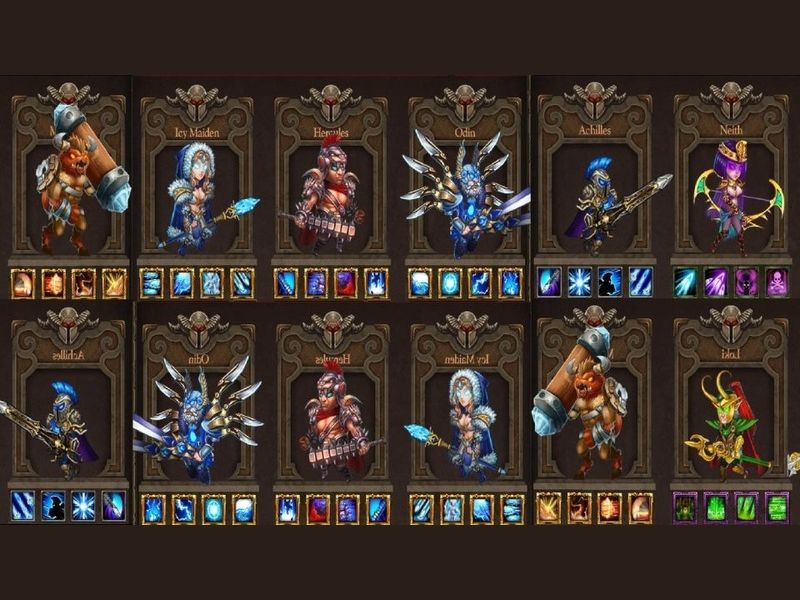 Nhiều nhân vật anh hùng khác nhau trong Hack Epic Heroes War