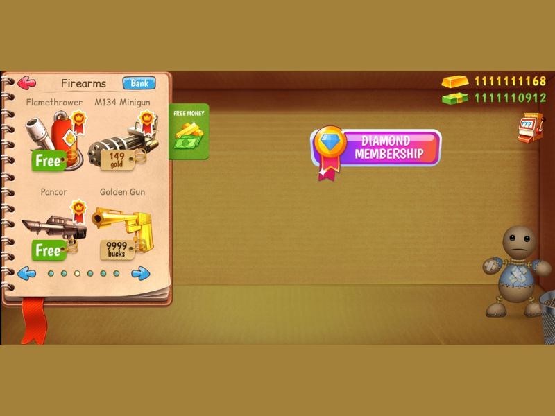 Nhiều tính năng thú vị trong Kick The Buddy Hack