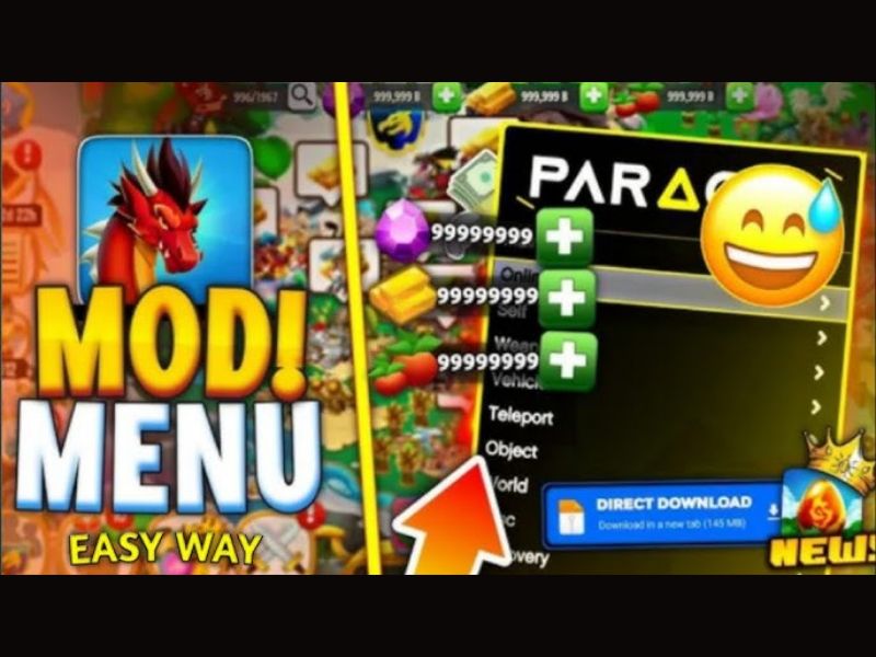 Mod menu trong Dragon City Hack