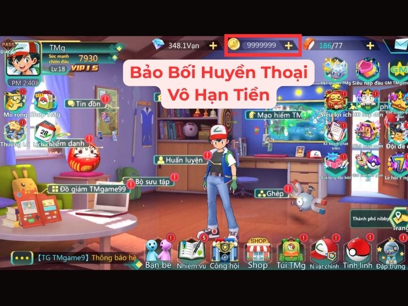 Vô Hạn Tiền trong Bảo Bối Huyền Thoại APK