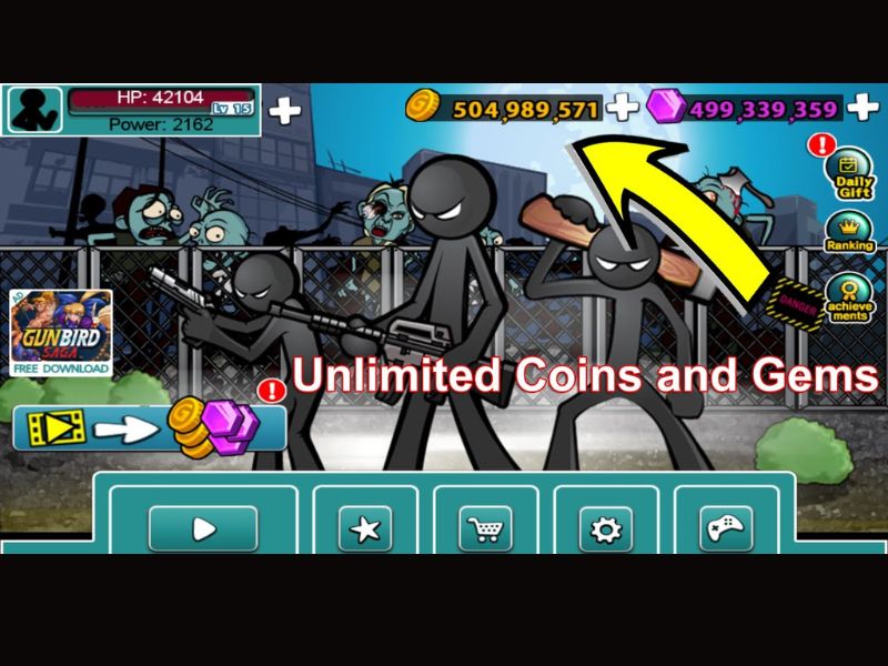 Vô hạn tiền và kim cương trong Anger Of Stick 5 Hack