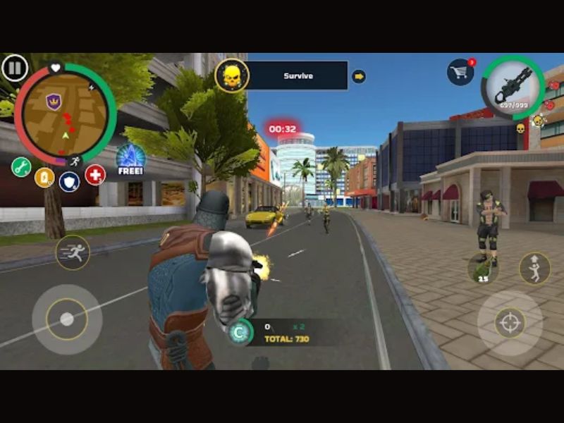 Hành trình mở đầu đầy bất ngờ khi vào thành phố với Hack Rope Hero Vice Town