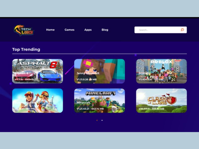 Kho game và ứng dụng mod phong phú trong Techloky Apk